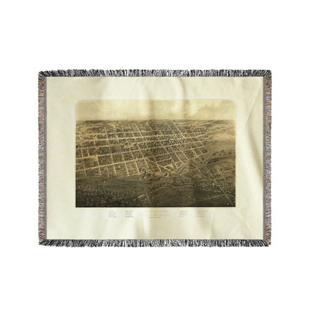 - Marshall, Michigan - Panoramic Map (60x80 Woven Chenille Yarn Blanket)