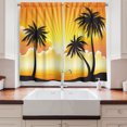 thumbnail image 2 of Ambesonne Beach Sunset Kitchen Curtains, Sundown Coastline Art, 55"x45", Orange Dark Grey, 2 of 3