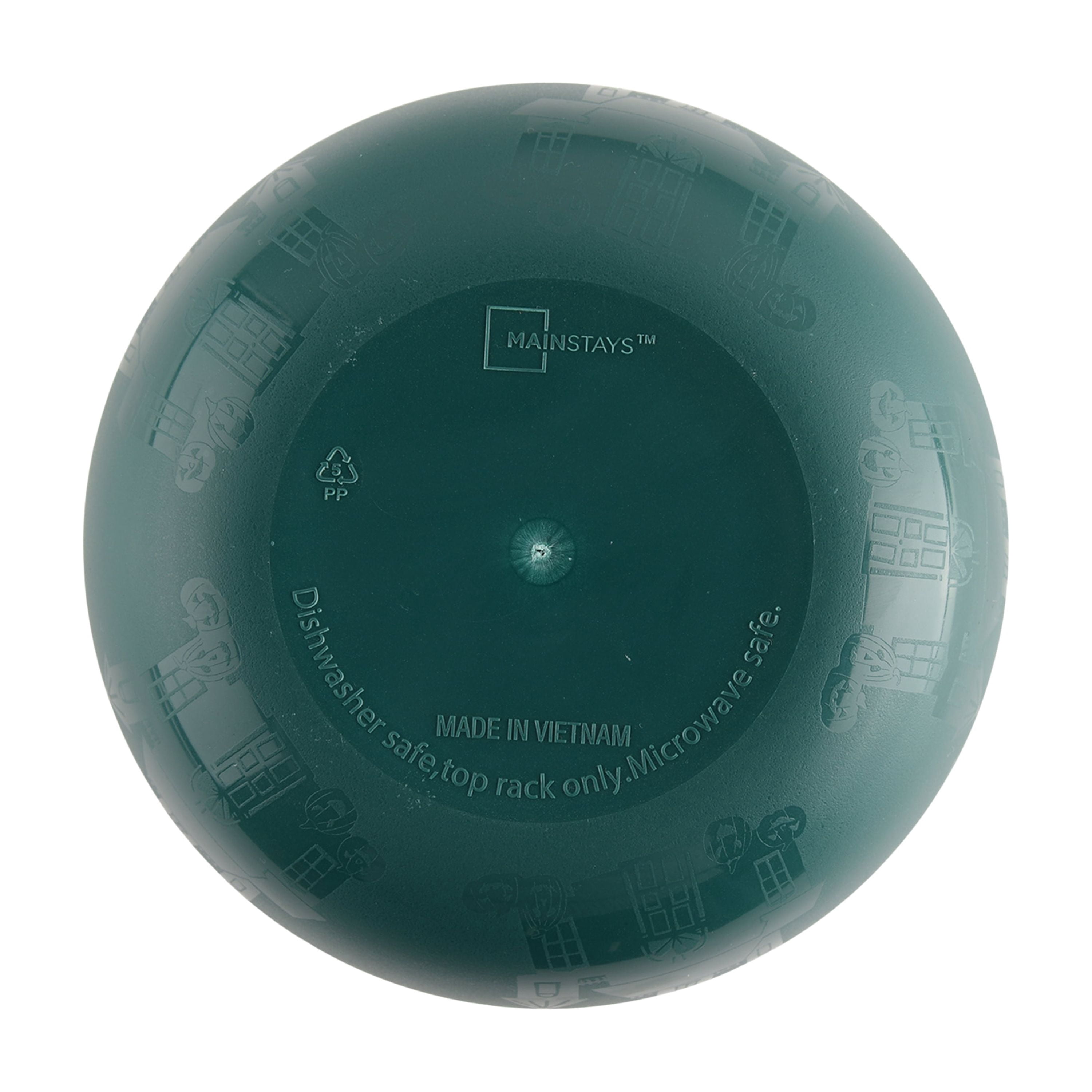 Mainstays 38 Ounce Round Plastic Etched Haunted House Bowl, Teal
