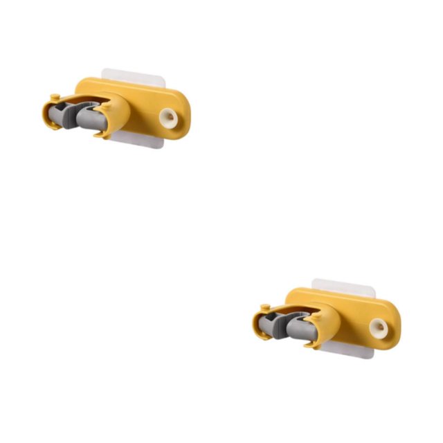 Destyer ABS TPR Broom Rack Waterproof Wall-mounted Self-adhesive Solid Color Punch-free Mops Umbrella Brush Holder Hanger Yellow 2Set
