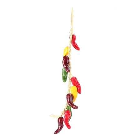 

1Pc Hanging Fake Peppers Artificial Vegetable Strings Colorful Pepper Pendant