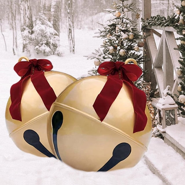 Cascabel inflable Yuthsona con forma de bola de Navidad gigante, 60 cm