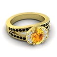 thumbnail image 3 of Diamond-Capitals 2.35 Carat Oval Cut Citrine & Black Onyx Gemstone Lovely Wedding Ring for Fiancee 14K Yellow Gold Size 8, 3 of 8