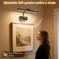 thumbnail image 2 of Lámpara de Cuadros Inalámbrica con Remote Control, Apliques de pared Recargable 4000mAh, 360°Ajustable, 3 Temperaturas de Color, iluminacion hogar para Dormitorio, Galería（38CM, Negro), 2 of 9