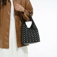 thumbnail image 4 of HUISZJ Stylish Studded Shoulder Bag, rendy Shoulder Bag, Large Capacity Tote Handbag for Women Work Shopping Travel (Black), 4 of 10