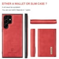thumbnail image 6 of Case for Samsung Galaxy S24 Ultra, Wallet Phone Case with Detachable Card Holder for Samsung Galaxy S24 Ultra Kickstand Magnetic 2 in 1 Design Case, Premium PU Leather Shockproof Protective Cover, Red, 6 of 9