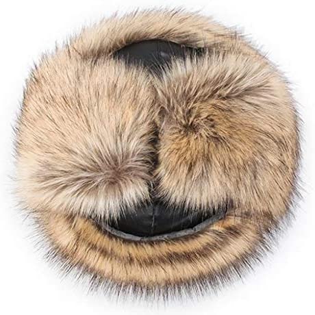Faux Fur Trooper Trapper Bomber Hat Earmuffs Plus Velvet Padded for Skating Skiing Other Outdoor Activities,burgundy LUCKME Warm Hat