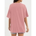 thumbnail image 3 of Women's Oversized T-Shirt Loose Round Neck Short Sleeve Top Summer Casual Shirt 2024 Basic T-Shirt, 3 of 4