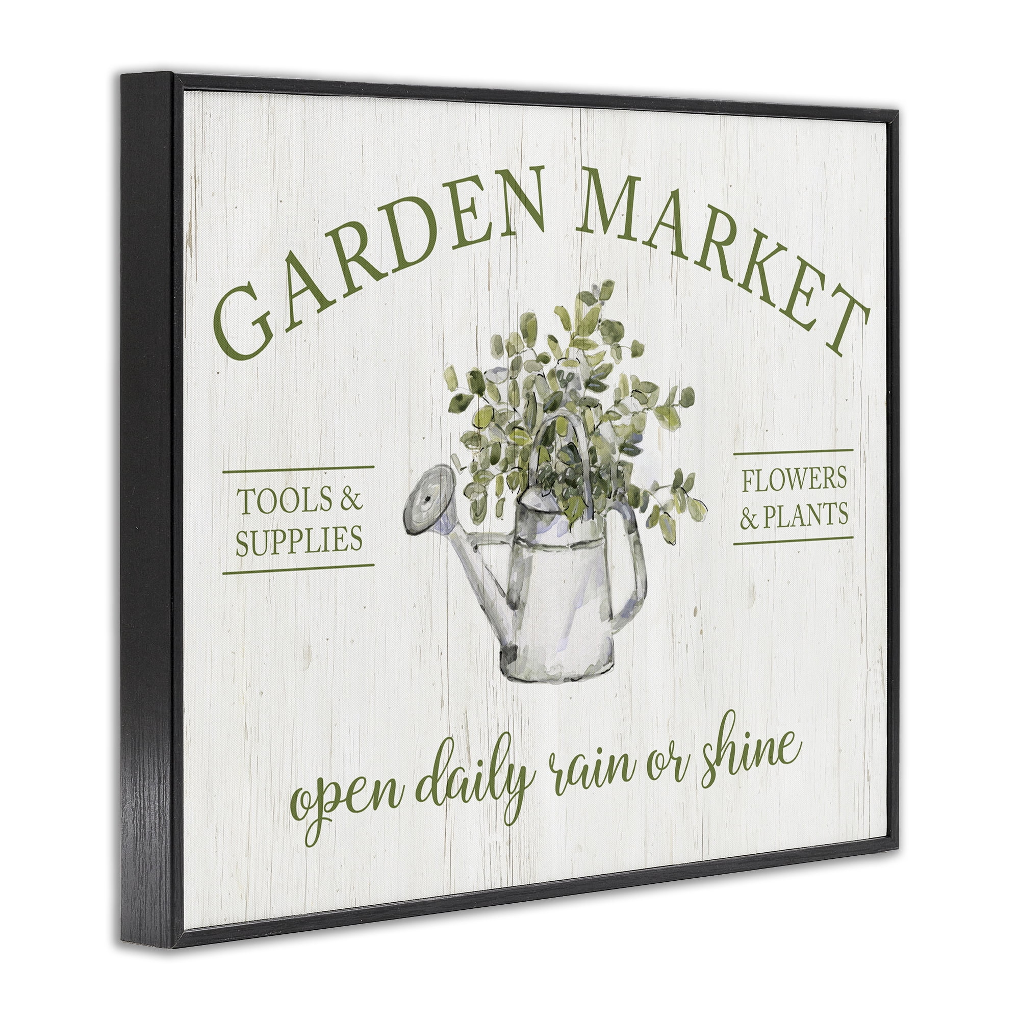 Stupell Industries Open Daily Garden Market Black Framed Giclee Art, design by Sally Swatland