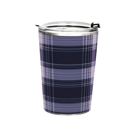 11oz Double-Wall Vacuum Insulated Stainless Steel Tumbler with Straws Sports Mugs BPA-Free Light Purple Tartan