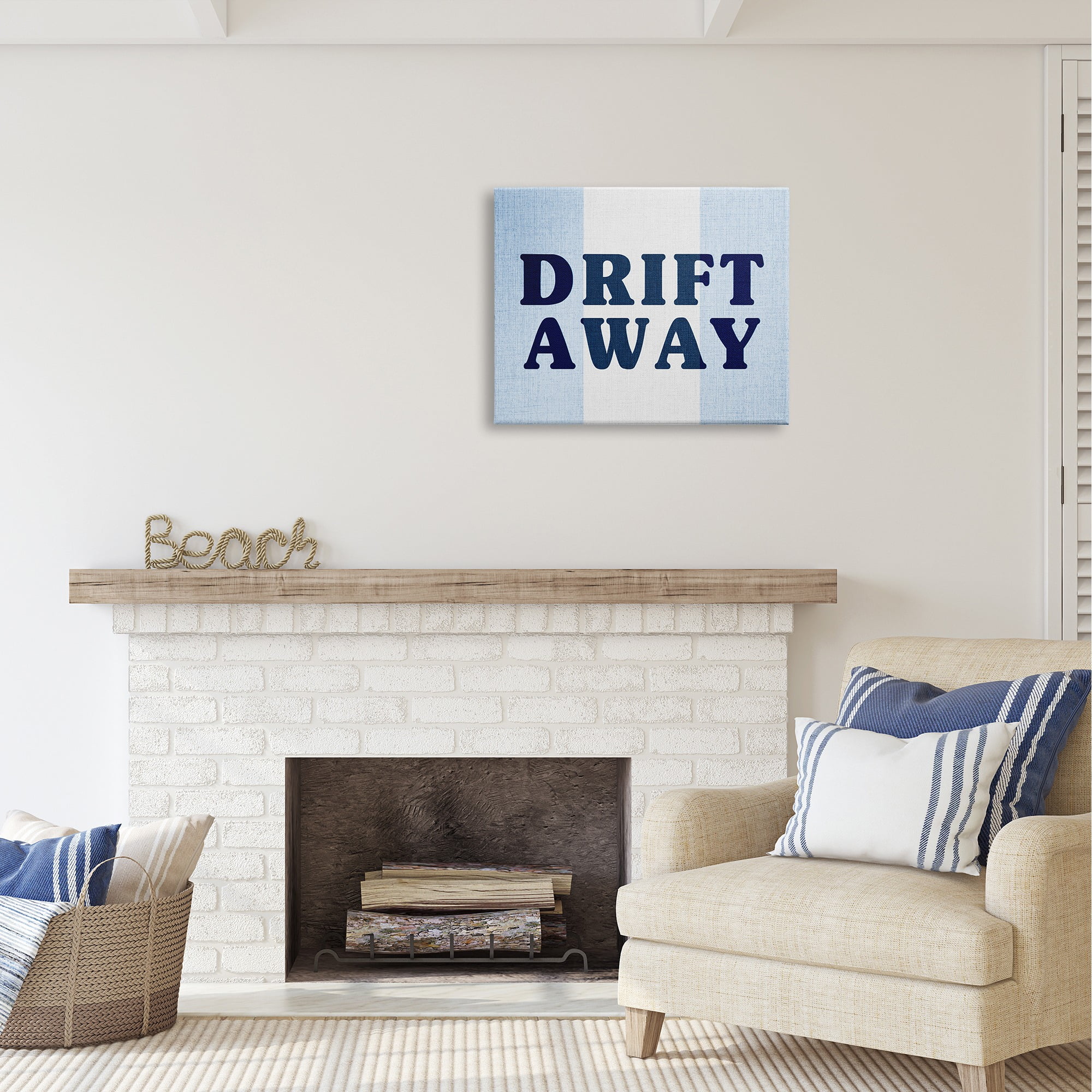 Stupell Industries Drift Away on Stripes Nature Painting Gallery Wrapped Canvas Art Print Wall Art, 30 x 24
