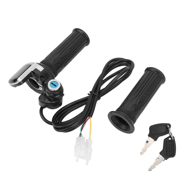 Juego de llaves de bloqueo de agarre de acelerador giratorio para bicicleta eléctrica, indicador LED para motocicleta, Scooter, 48V