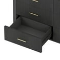 thumbnail image 6 of 6 Drawer Dresser with Metal Handle for Bedroom, Storage Cabinet with Vertical Stripe Finish Drawer, Black, 6 of 9