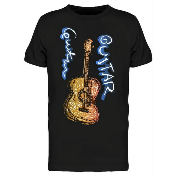 Smartprints Mens Graphic Tee - Acoustic Guitar Design - Regular Fit 100% Cotton