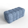 thumbnail image 5 of Luxerna Blue 36-inch Padded Natural Linen Box Weave Comfort Bench, 5 of 6