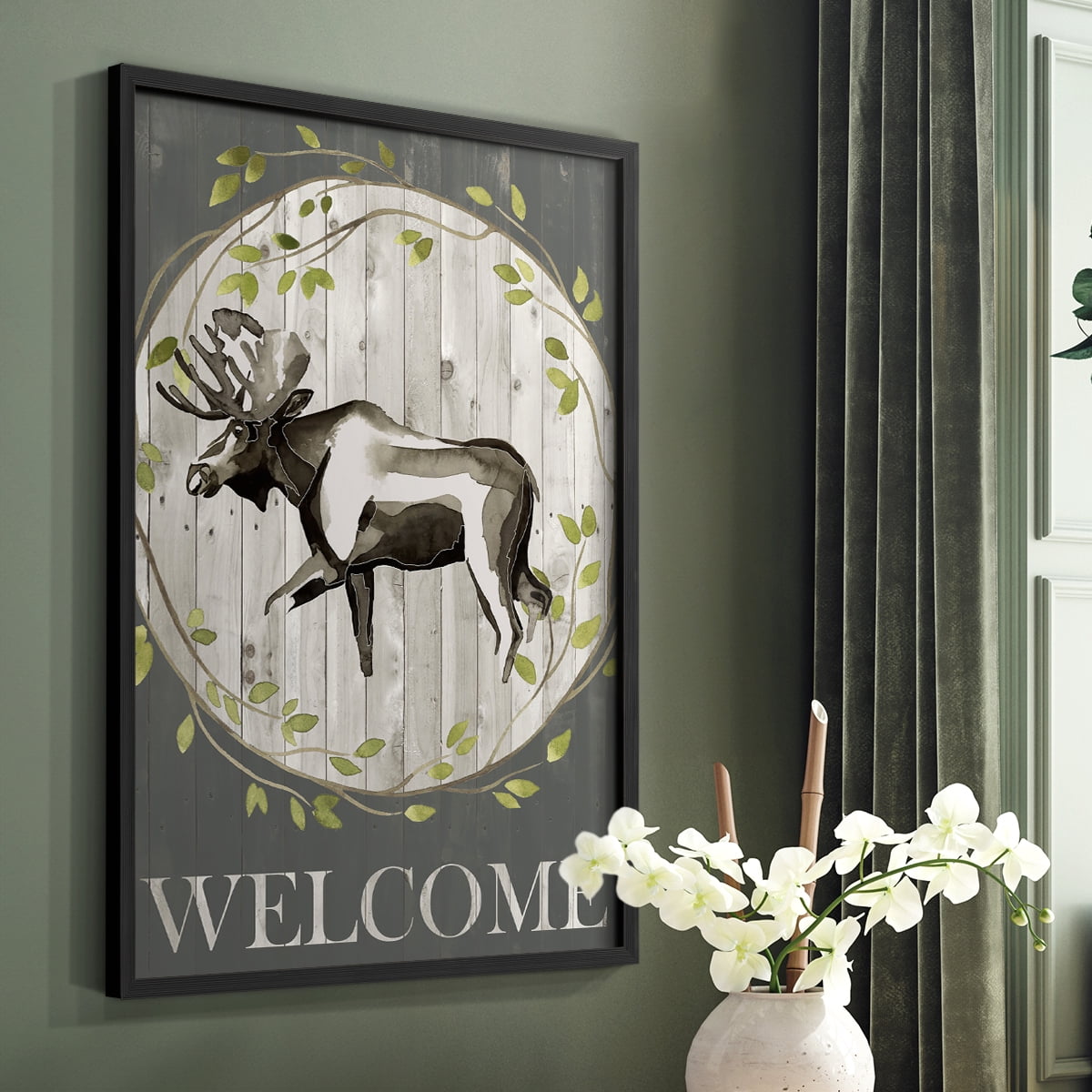 Woodland Welcome IV Framed Print - Solid Wood in Single Picture Frame Solid Wood 2 Framed Print