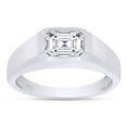 thumbnail image 1 of 7x5MM Emerald Cut Lab Created Moissanite Diamond Signet Engagement Ring For Men In 14K White Gold Over Sterling Silver(G-H Color,VVS1 Clarity,1.00 Cttw)-13, 1 of 7