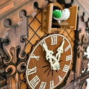 Cuckoo Clock Vintage Large Wooden Wall Clock Handcrafted Cuckoo Clock Traditional Chalet Forest House Clock Handcrafted Wooden Wall,9.50x4x17.72 inches Inch Brown