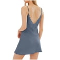 thumbnail image 5 of SELONE Lace Nightgowns for Women Sleep Shirts V Neck Sleepshirt Slit Lace Sleeveless Short Dress Comfy Loungewear, 5 of 5