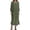 Army Green, variant on ZHOGXU Stylish Womens Midi Dresses Solid Color Round Neck Long Sleeve Regular Fit Ruffle Hem Weekend Outdoor Wear