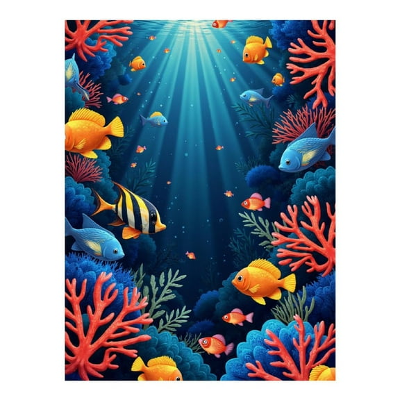 Diamond Art Kit for Adults, Colorful Coral Reef Marine Life Diamond Painting for Adults Beginners, 5D DIY Diamond Art Painting Kits, Colorful Diamond Painting Craft for Home Decor 12x16