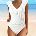 thumbnail image 2 of MHFRRA Womans Swimsuit Women's Swimsuits Cute Bathing Suit Ruffle V Neck Swimwear M, 2 of 5