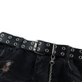 thumbnail image 3 of Women Punk Leather Belt Single Grommet Holes Buckle Chain, 3 of 3