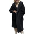 thumbnail image 4 of IROINNID Women's Faux-fur Coat Long Sleeve Solid Color Notch Lapel Outwear, Casual Winter Warm Coats Faux Coat Warm Furry Faux Coat Outerwear Overcoat, 4 of 9