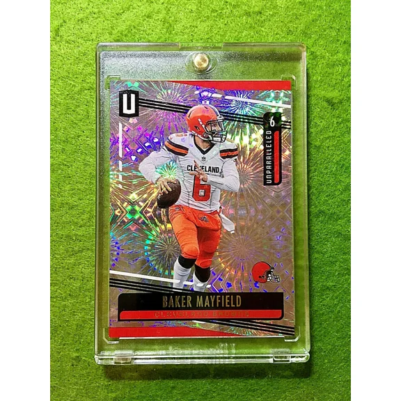 BAKER MAYFIELD FIREWORKS PRIZM SSP CARD # 4/5 SP 2019 Unparalleled MAKE AN OFFER