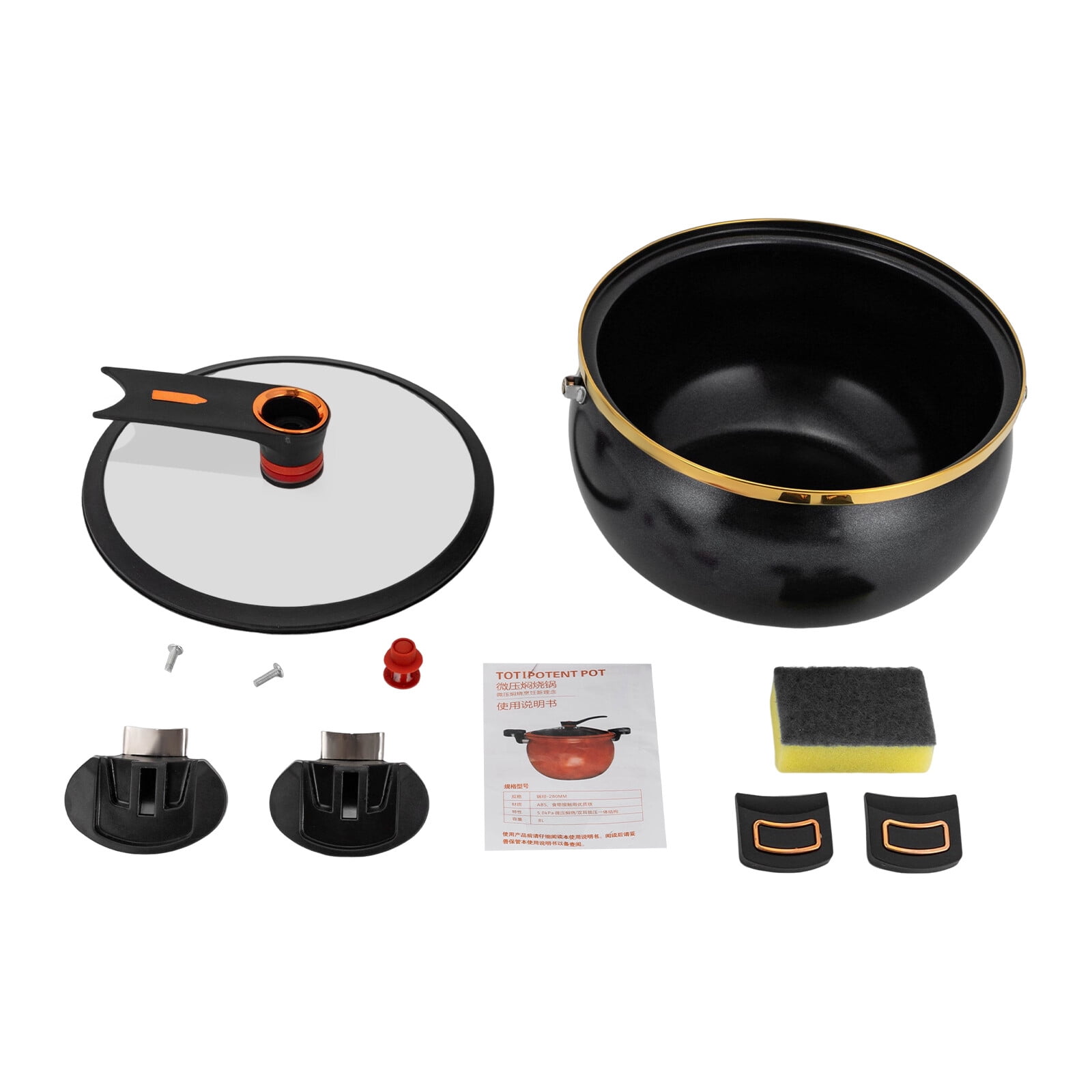 TFCFL 8L/8.45Qt Micro Pressure Cooker Kitchen Multifunctional Non-Stick Cooking Pot with Visual Lid