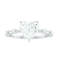 thumbnail image 4 of Rosec Jewels Certified Moissanite Heart Engagement Ring 2 Carat - Solitaire Ring for Women (8 mm, D-VS1 Quality), 10K White Gold, US 9.50, 4 of 9
