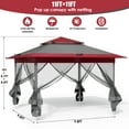 thumbnail image 5 of TLSUNNY Pop up Gazebo, 11'x11' Outdoor Canopy Tent with Nettings, Instant Folding Shelter, for Patio, Garden, Backyard, 5 of 11