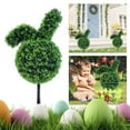 thumbnail image 2 of YWIYIUD 35.4inch Artificial Rabbit-Shaped Topiary Tree with BallTree Decoration, Artificial Rabbit Potted for Indoor and Outdoor Easter Holiday Garden Porch Decor 1PC, 2 of 9