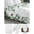 thumbnail image 5 of King Size Flat Sheet Only, Green Eucalyptus Soft Brushed Microfiber Bed Sheets, Weeping Botanical Leaf Watercolor Hotel Quality Breathable Bedding Top Sheet, Easy Care, 105"x98", 5 of 9