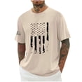 thumbnail image 4 of Camisas de Manga Larga para Hombres Imprimir Casual Cuello Redondo Blusa de Manga Corta, Camisas de Lino para Hombres, 4 of 7