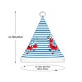 thumbnail image 3 of Rateoe Red Funny Crab on Blue Stripe Santa Hat Confortable Christmas Hat for Christmas Party Favors Fit for Kids, 3 of 6