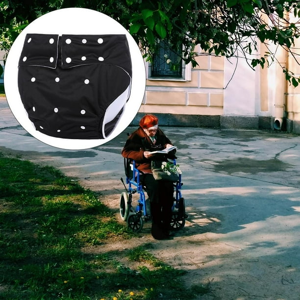 Pañal de tela para adultos lavable para incontinencia Ropa interior para personas discapacidad No Negro Colcomx Pañal adulto