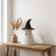 thumbnail image 5 of Halloween Decor Indoor, Wicker Ghost Decor with Witch Hat Lamp Shade, 16" Rustic Rattan Style Lantern Centerpiece for Halloween Fall Autumn Thanksgiving Table Mantel Party Home Office Decoration, 5 of 7