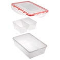 thumbnail image 2 of Bento Lunch Box 2pcs set 40,5 oz- Meal Prep Containers Microwavable - BPA Free Leak Proof - Portion Control Food Organizer Boxes 3 Removable Compartments Dishwasher Compatible w/ Snap Locking Lid, 2 of 7