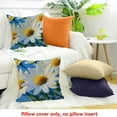 thumbnail image 4 of ZFLMY Throw Pillow Cover Flowers with Yellow Centers for Home Sofa Couch - Decorative Linen Pillowcase Set of 1, Outdoor Use, 3 Sizes 24x24in, 4 of 5