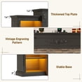 thumbnail image 6 of ANPOO 85" Electric Fireplace with Mantel, Fireplace TV Stand with 36" Fireplace for TVs Up to 95 Inch, 37.6" Tall Farmhouse Entertainment Center with LED Lights & Charging Station, Carved Decoration, 6 of 9