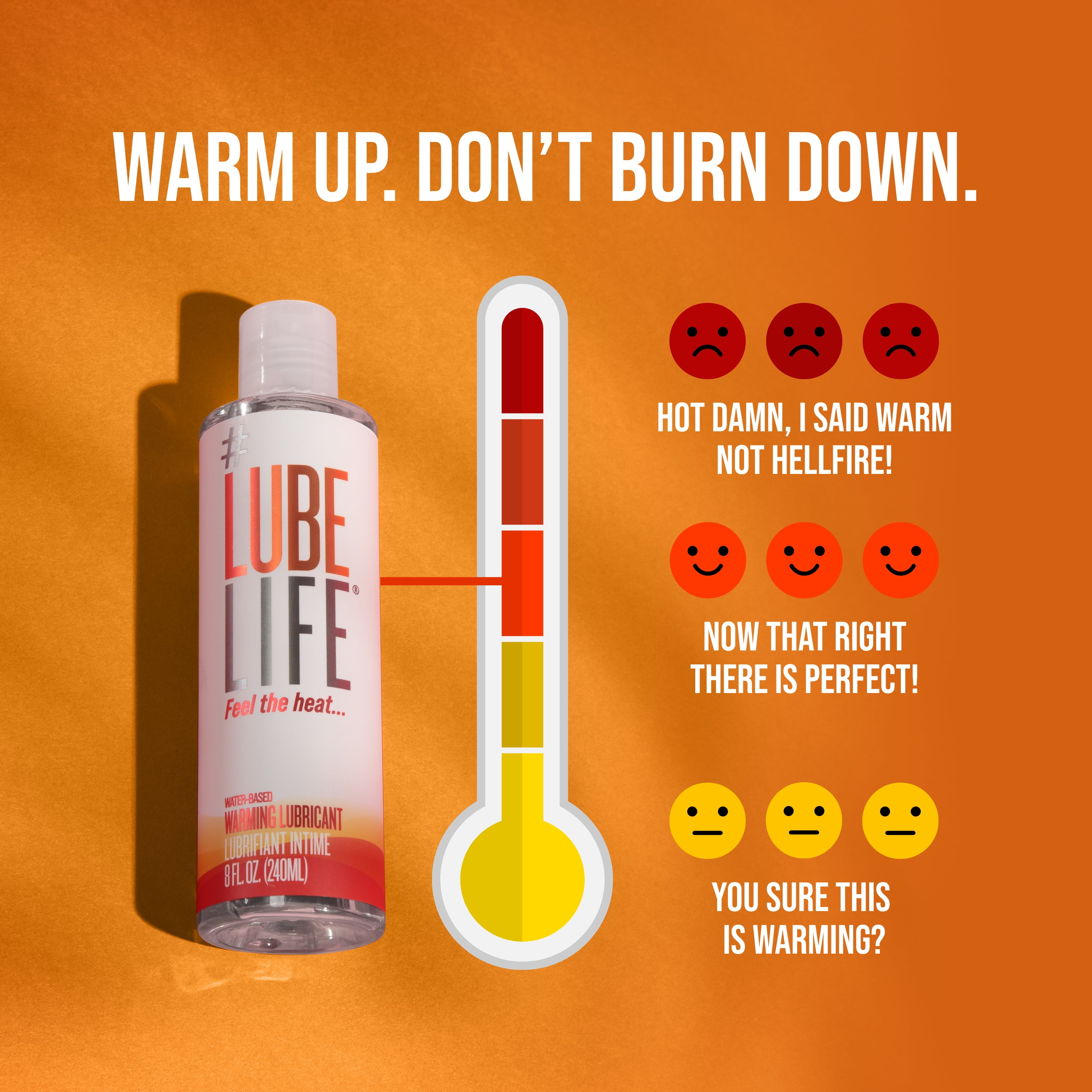 Lube Life Stimulating Water Based Warming Lubricant for Men, Women,  Couples, 8 fl oz