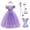 Purple, variant on Aximioll Little Girls Fairy Tale Princess Dress, Halloween Party Elegant Princess Dress up Clothes with Accessories, Toddler Princess Cosplay Outfits for Girls Age 2-12 Years, Pink/100