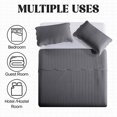 thumbnail image 5 of Ameha Pack of 2 Leaf Embossed Reversible 2 Quilt Set with 4 Pillow Shams Ultra Soft Microfiber Bedding Set Queen Grey, 5 of 8