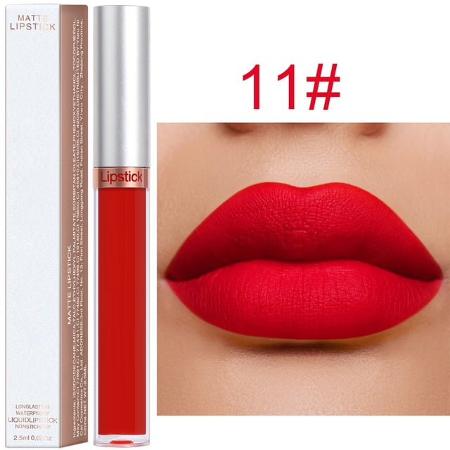Fiudx Set de Brillo Labial Mate, Kit de Labiales de Larga Duración, Brillo Labial En Vaso Antiadherente, Acabado Aterciopelado, Fórmula Hidratante, Cuidado Labial Delicado, Esencial de Maquillaje Dia