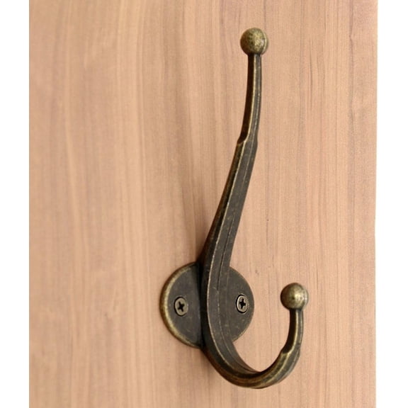 LXZ 4 PCs Antique Brass Wall Mounted Hooks - Wall Hooks - Hat Hangers Robe Hooks, Height 4.8-in (12 cm)