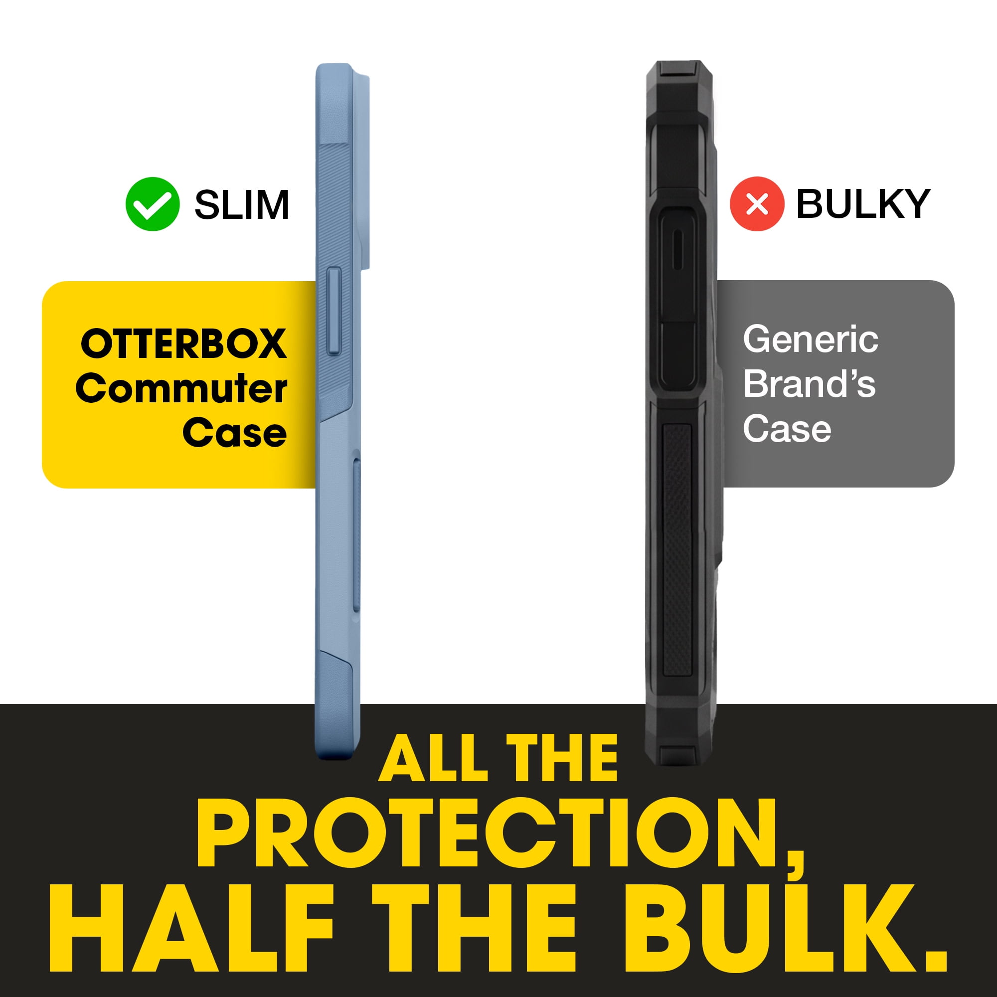 OtterBox iPhone 15 Pro Commuter Series Case - MagSafe Edition - Blue, Slim & Tough, Pocket-Friendly, with Port Protection - Crisp Denim