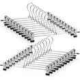 thumbnail image 1 of Perchas para faldas con pinzas ajustables antideslizantes para pantalones, de metal, ahorradoras de espacio para abrigos, prendas y vaqueros, para niños y adultos (paquete de 20), 1 of 5