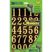 Hy-Ko 2 Vinyl Black and Gold Self-Adhesive Number & Symbol Kit, 0-9 Included