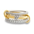 thumbnail image 1 of Anillo apilable de las mujeres Cubo anillo de circonio Anillo de metal mezclado apilados Anillo Set, 1 of 3